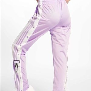 lavender adidas button up track pants